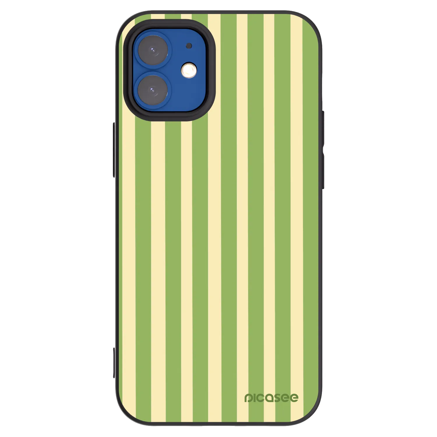 Picasee silikonski črni ovitek za Apple iPhone 12 mini - Lines Matcha