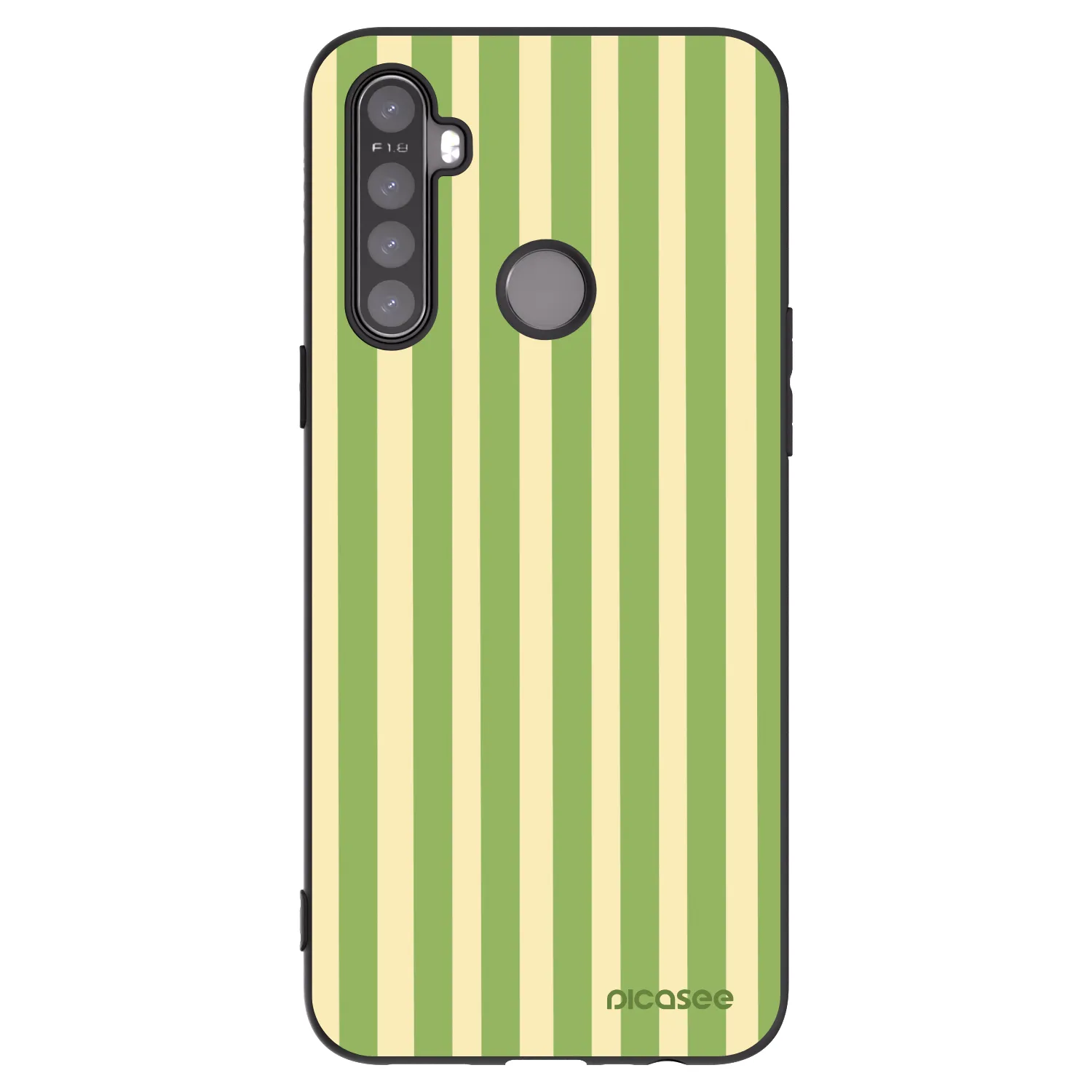 Picasee silikonski črni ovitek za Realme 5 - Lines Matcha