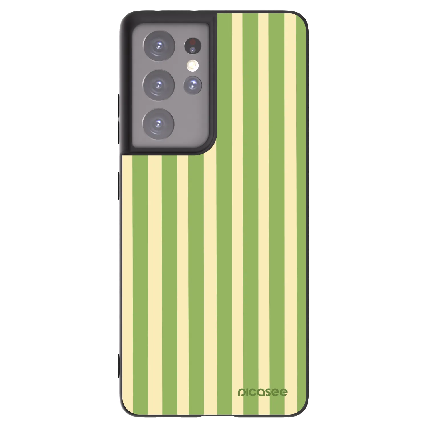 Picasee silikonski črni ovitek za Samsung Galaxy S21 Ultra 5G G998B - Lines Matcha