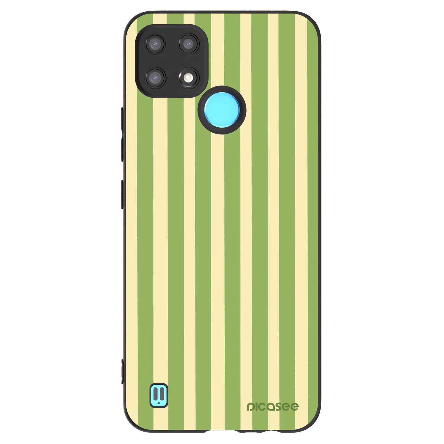 Picasee silikonski črni ovitek za Realme C21 - Lines Matcha