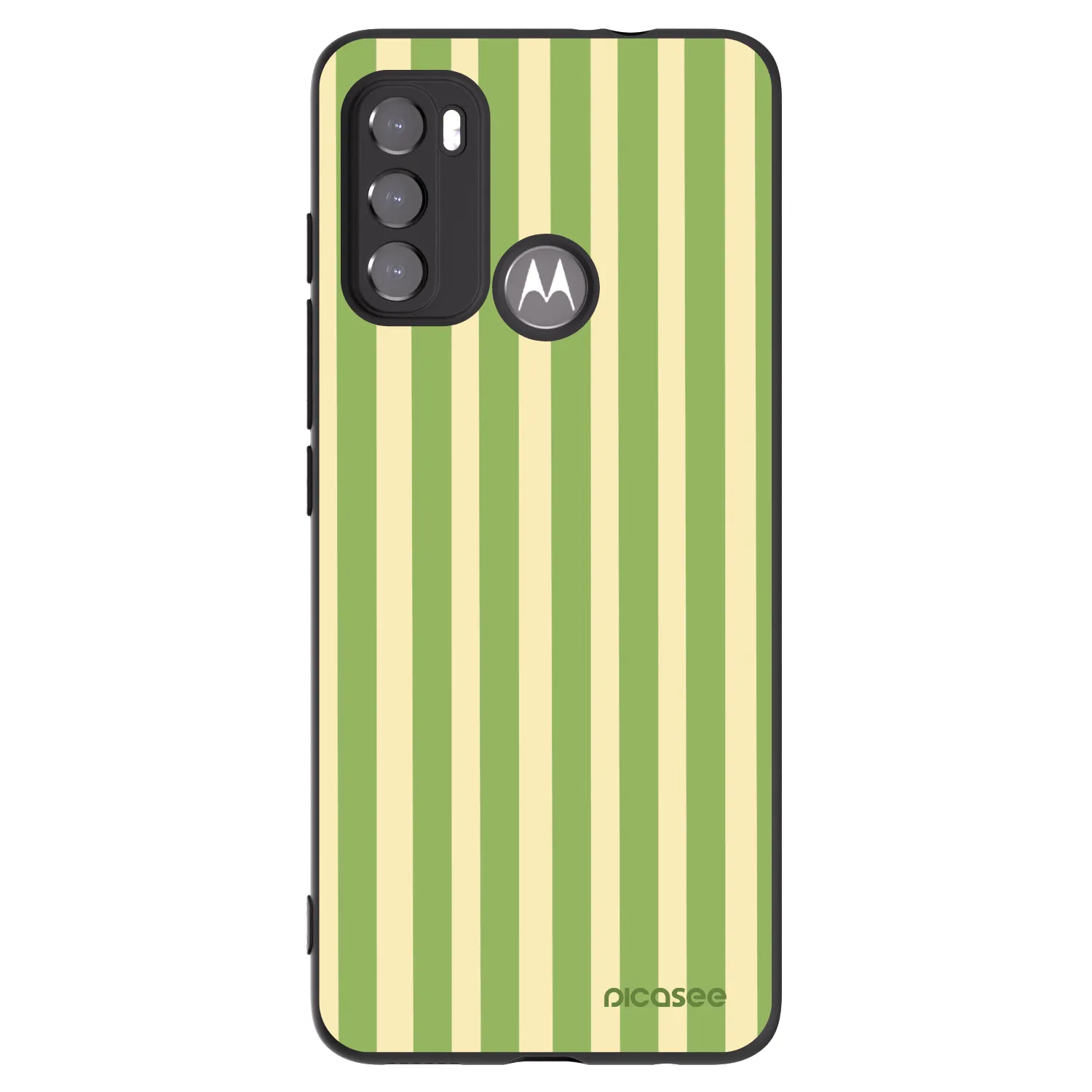 Picasee silikonski črni ovitek za Motorola Moto G60 - Lines Matcha