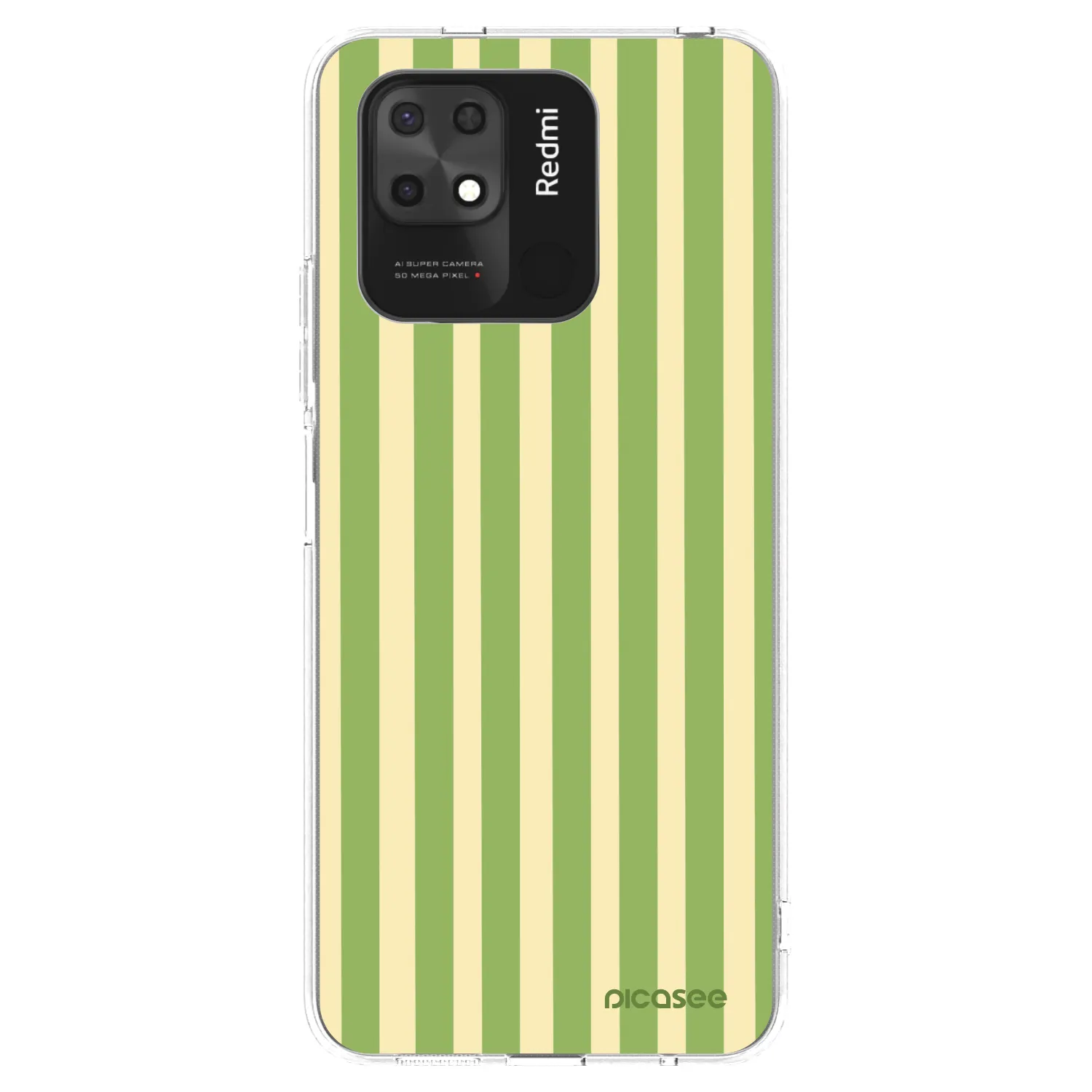 Picasee silikonski prozorni ovitek za Xiaomi Redmi 10C - Lines Matcha