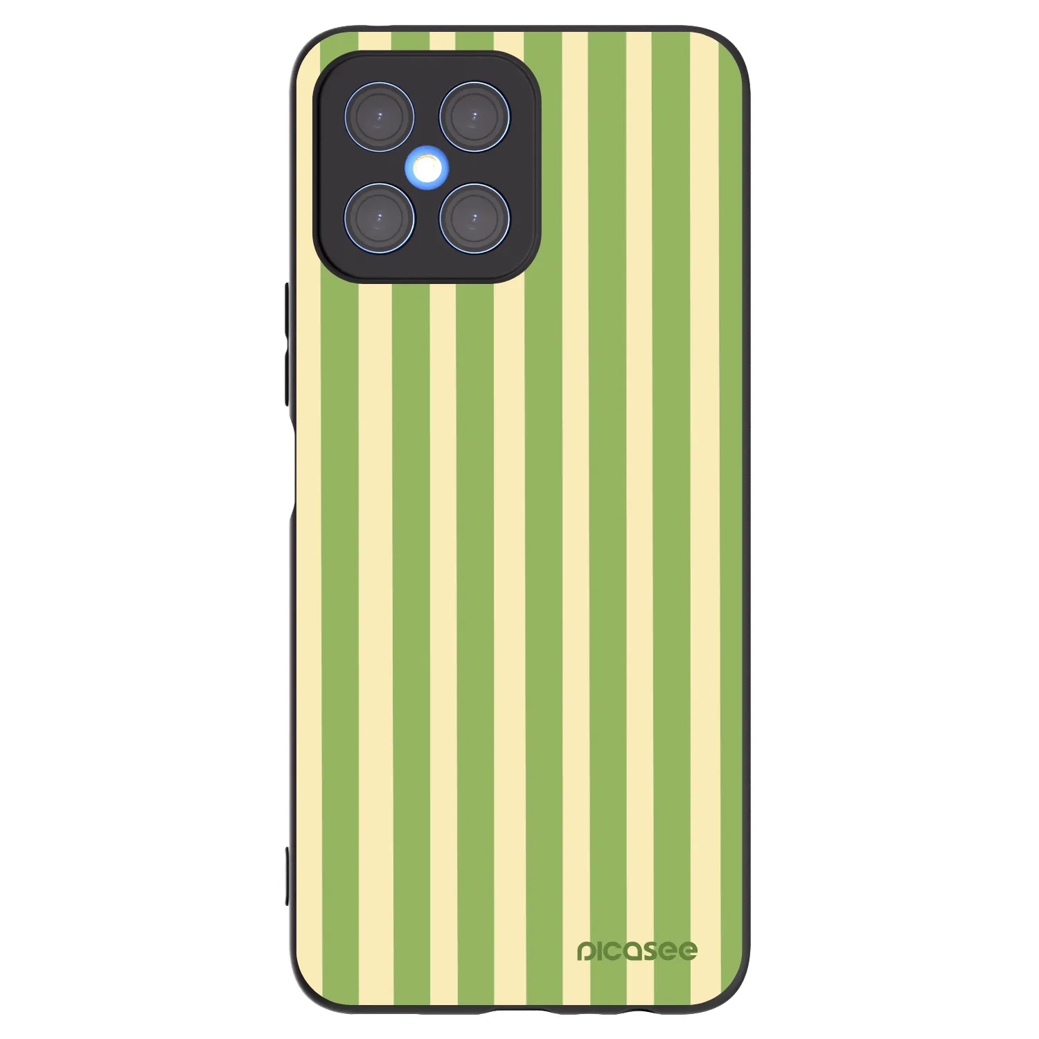 Picasee silikonski črni ovitek za Honor X8 4G - Lines Matcha