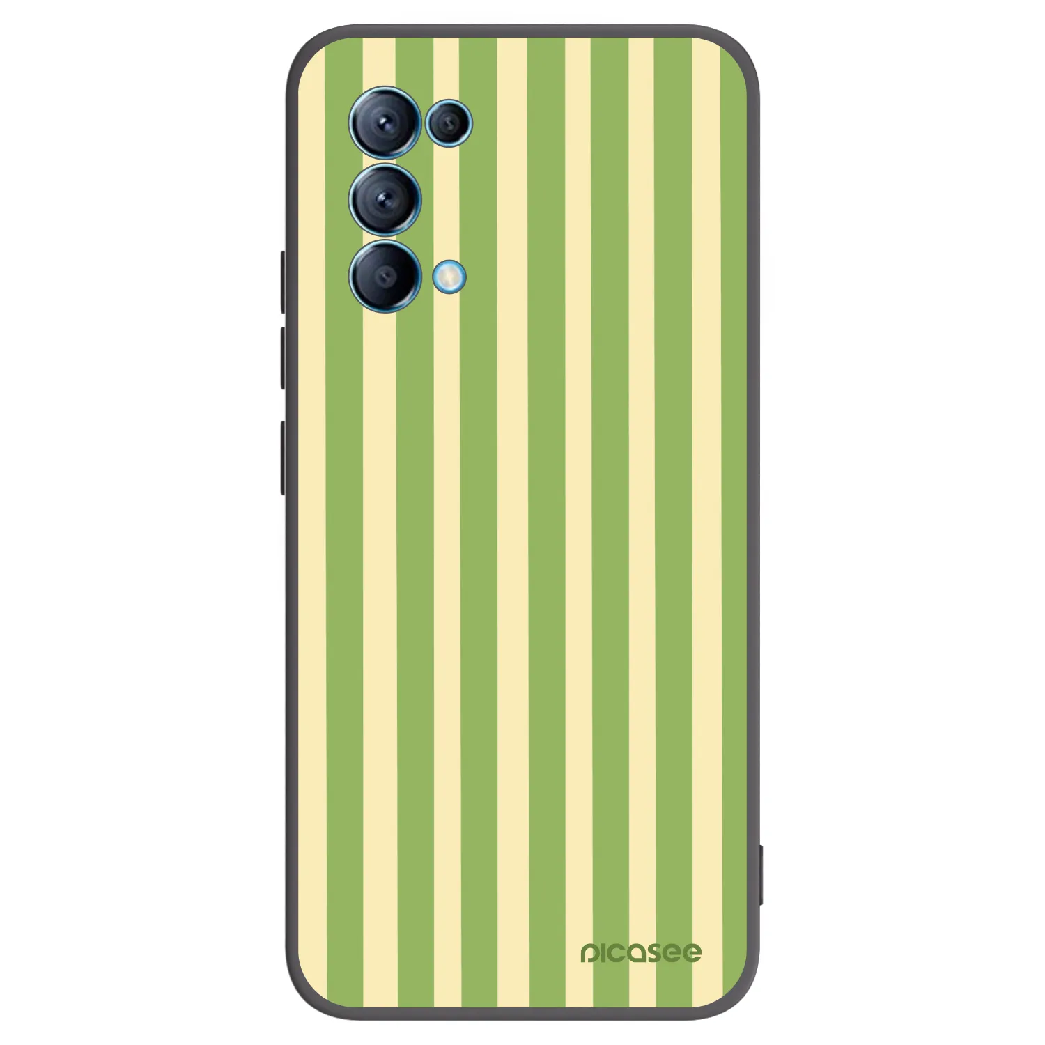 Picasee silikonski črni ovitek za OPPO A16s - Lines Matcha