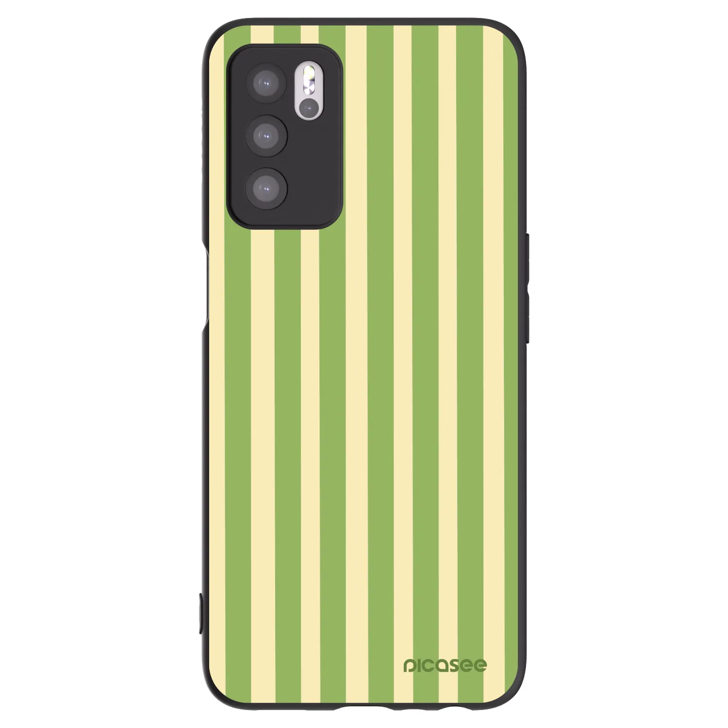 Picasee silikonski črni ovitek za OPPO A16 - Lines Matcha