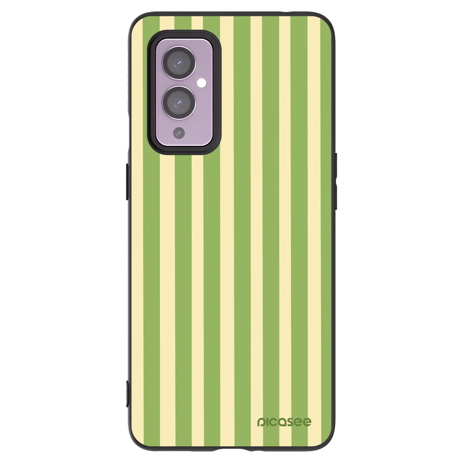 Picasee silikonski črni ovitek za OnePlus 9 - Lines Matcha