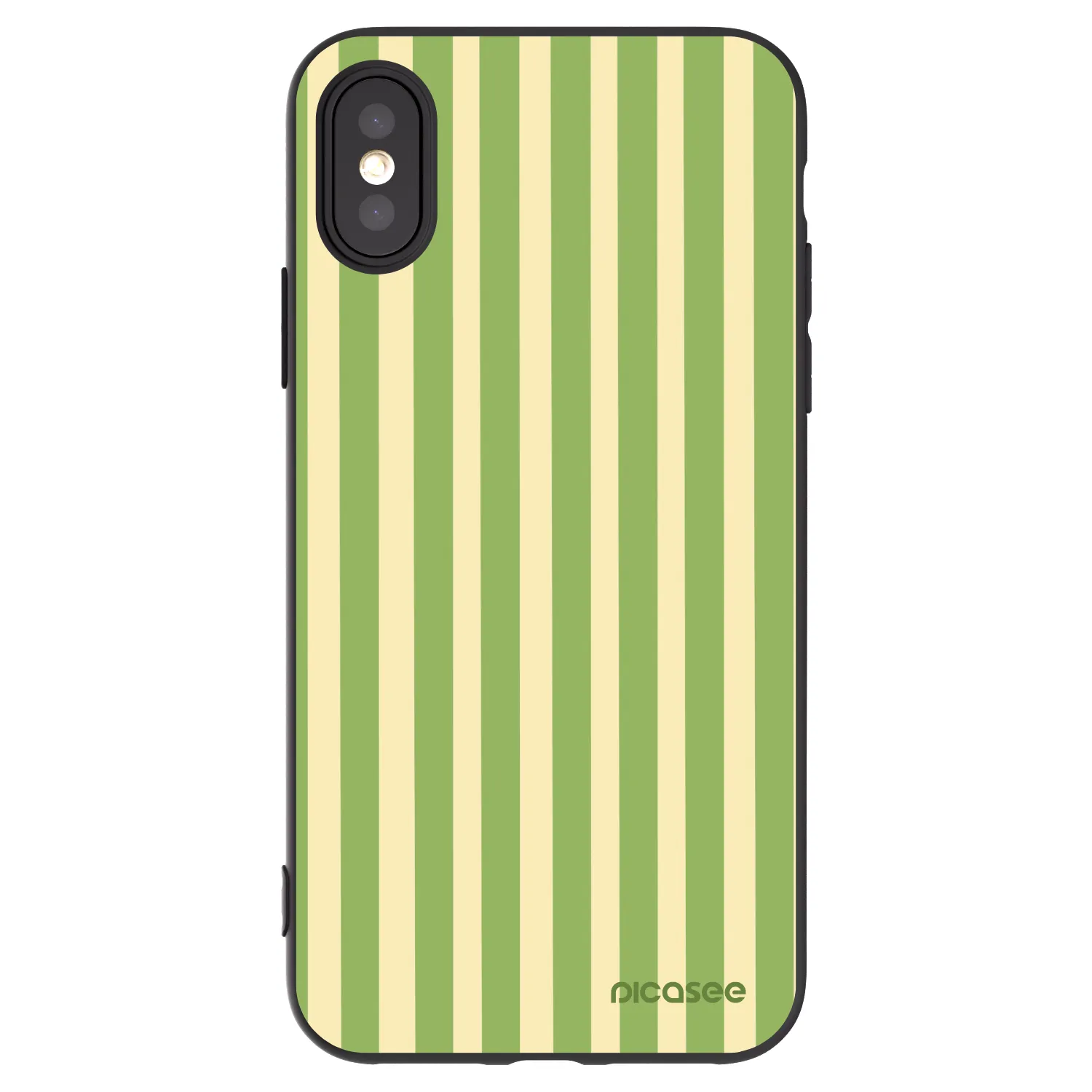 Picasee silikonski črni ovitek za Apple iPhone X/XS - Lines Matcha