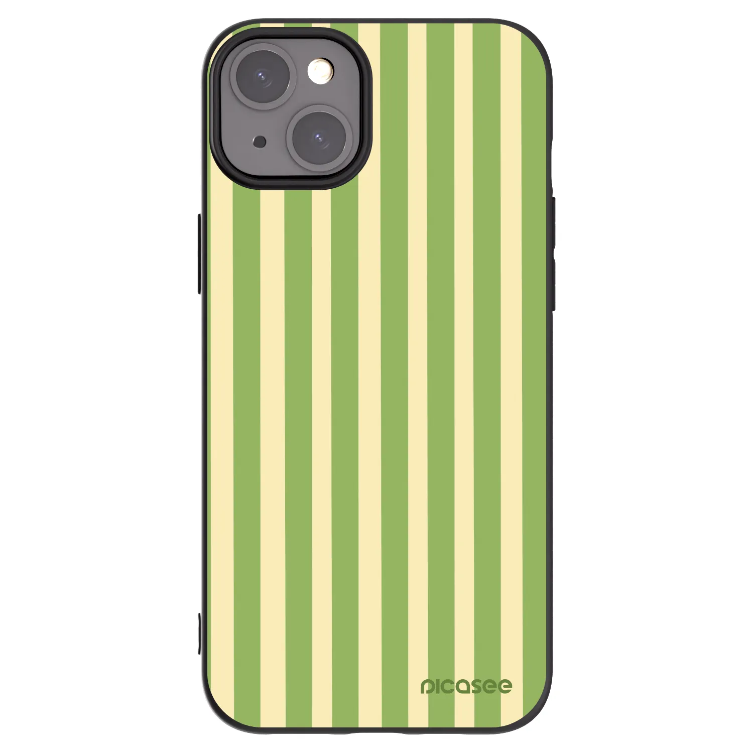 Picasee silikonski črni ovitek za Apple iPhone 15 Plus - Lines Matcha