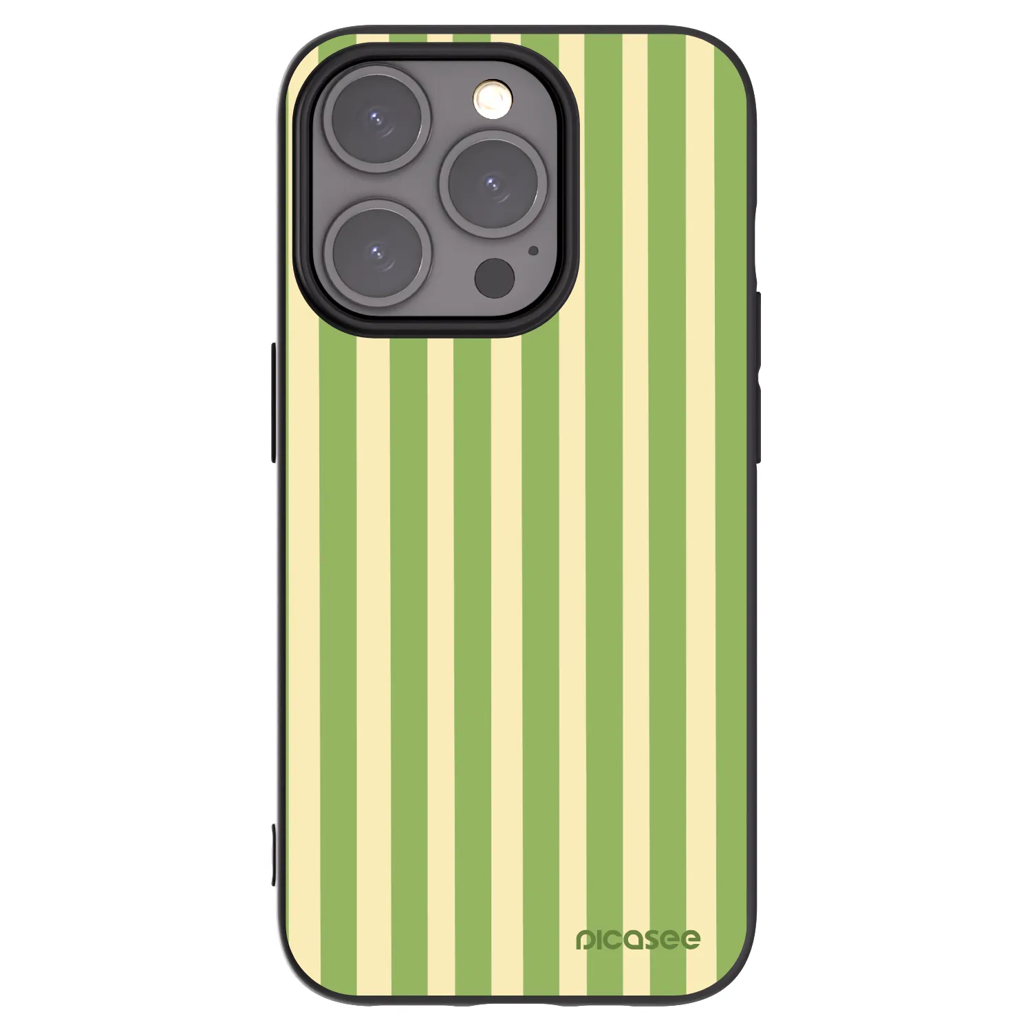 Picasee silikonski črni ovitek za Apple iPhone 15 Pro - Lines Matcha