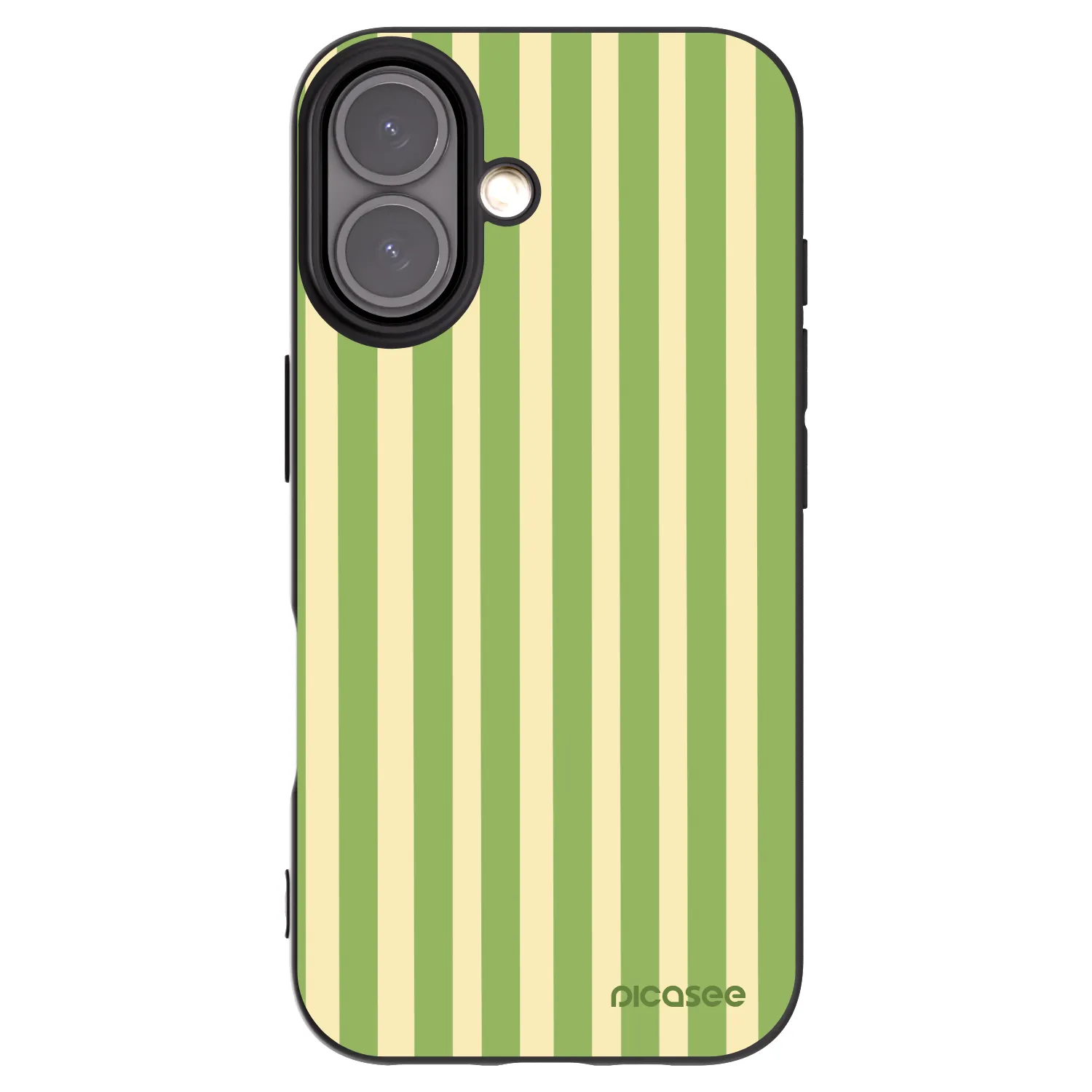 Picasee silikonski črni ovitek za Apple iPhone 16 - Lines Matcha
