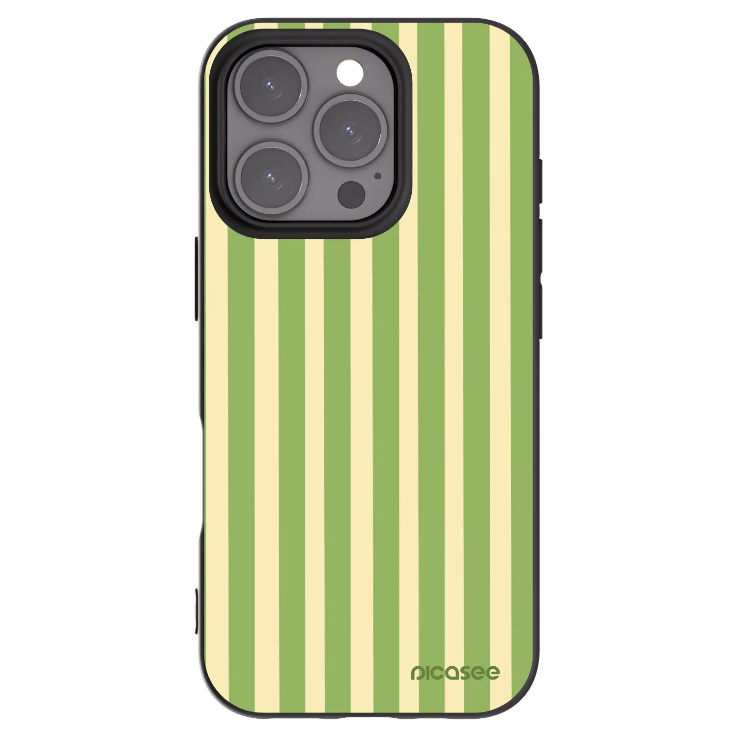 Picasee silikonski črni ovitek za Apple iPhone 16 Pro - Lines Matcha