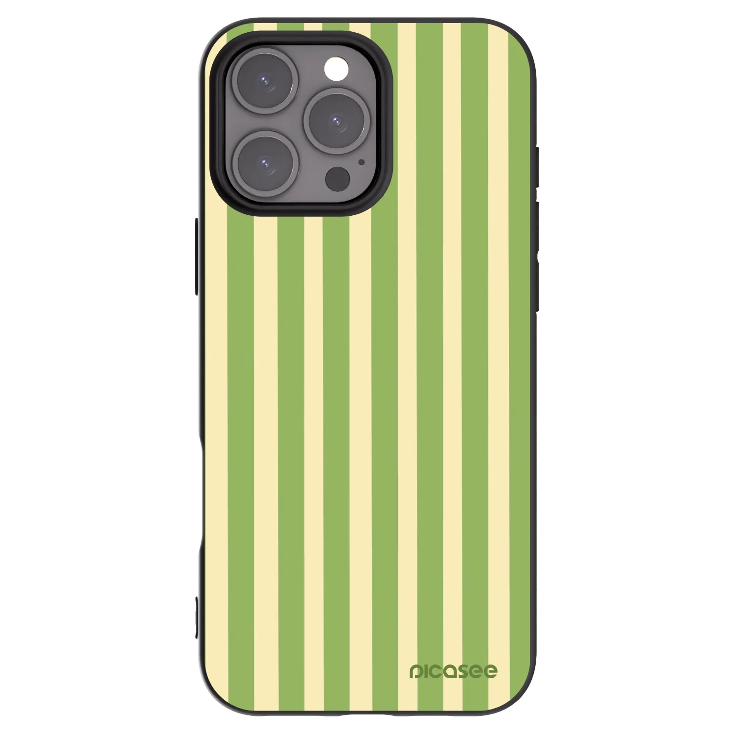 Picasee silikonski črni ovitek za Apple iPhone 16 Pro Max - Lines Matcha