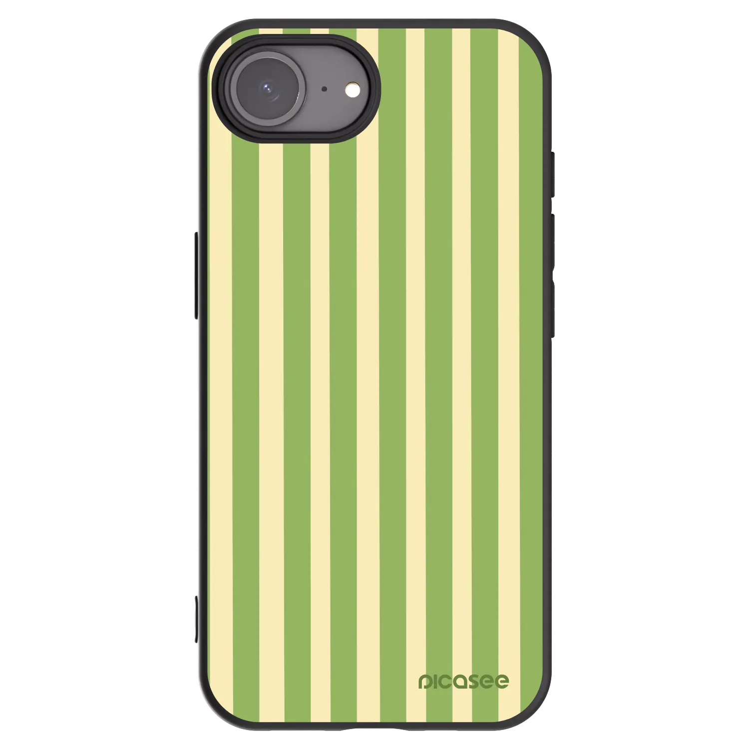 Picasee silikonski črni ovitek za Apple iPhone 16e - Lines Matcha