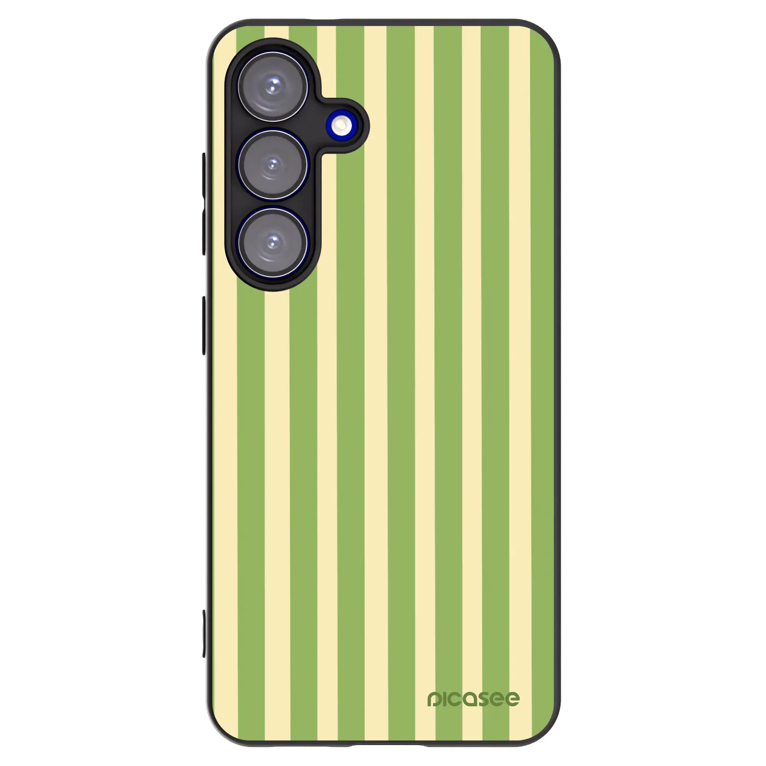 Picasee silikonski črni ovitek za Samsung Galaxy S25 5G - Lines Matcha