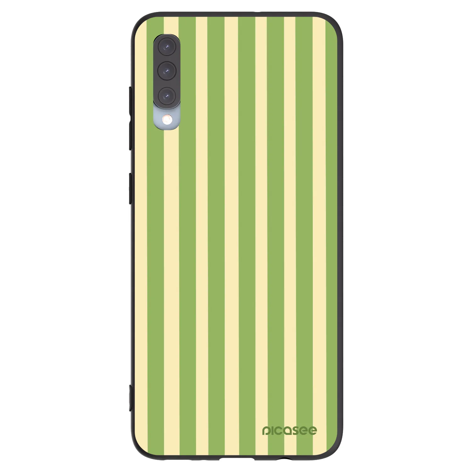 Picasee silikonski črni ovitek za Samsung Galaxy A70 A705F - Lines Matcha