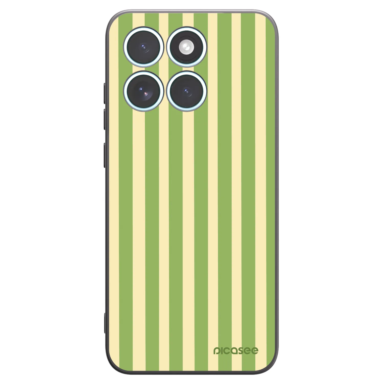 Picasee silikonski črni ovitek za Motorola Edge 70 Fusion - Lines Matcha