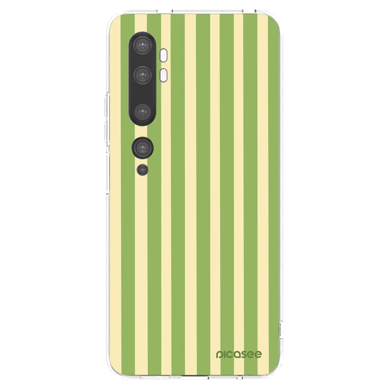 Picasee silikonski prozorni ovitek za Xiaomi Mi Note 10 (Pro) - Lines Matcha