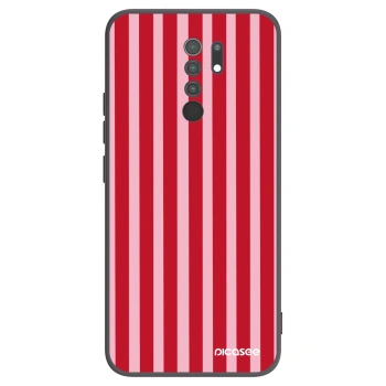 Picasee silikonski črni ovitek za Xiaomi Redmi 9 - Lines red