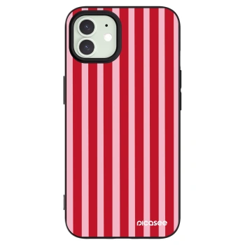 Picasee silikonski črni ovitek za Apple iPhone 12 - Lines red