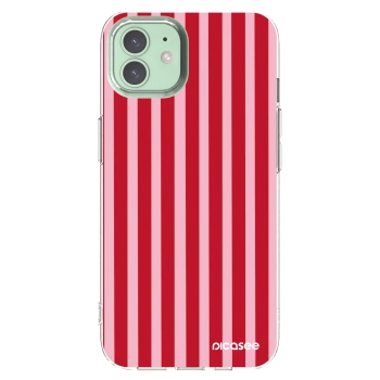 Picasee silikonski prozorni ovitek za Apple iPhone 12 - Lines red