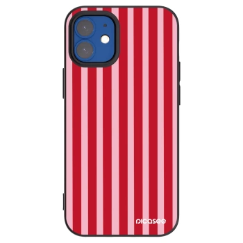 Picasee silikonski črni ovitek za Apple iPhone 12 mini - Lines red