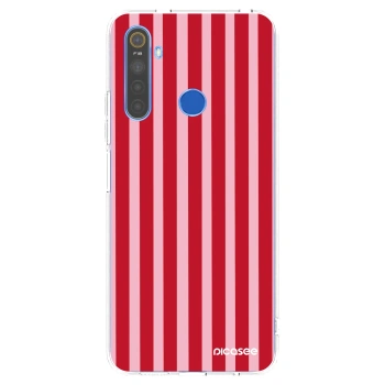 Picasee silikonski prozorni ovitek za Realme 5 - Lines red