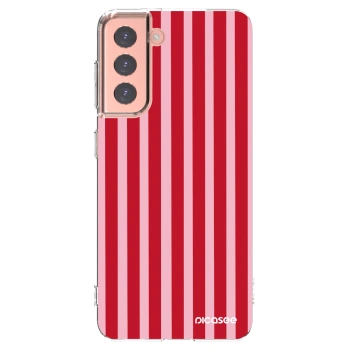 Picasee silikonski prozorni ovitek za Samsung Galaxy S21 5G G991B - Lines red