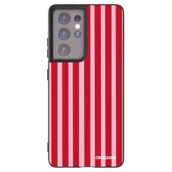 Picasee silikonski črni ovitek za Samsung Galaxy S21 Ultra 5G G998B - Lines red
