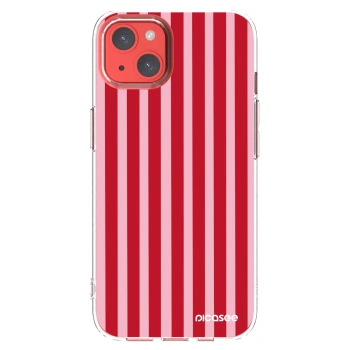 Picasee silikonski prozorni ovitek za Apple iPhone 13 - Lines red