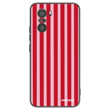 Picasee silikonski črni ovitek za Xiaomi Poco F3 - Lines red