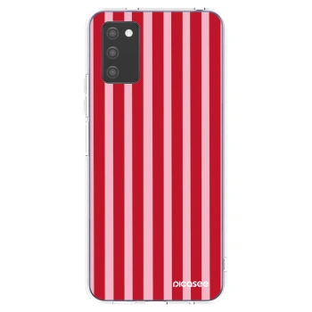 Picasee silikonski prozorni ovitek za Samsung Galaxy A02s A025G - Lines red
