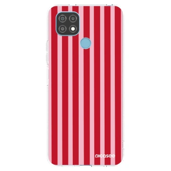 Picasee silikonski prozorni ovitek za Realme C21 - Lines red
