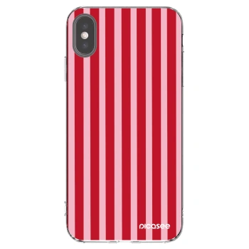 Picasee silikonski prozorni ovitek za Apple iPhone XS Max - Lines red