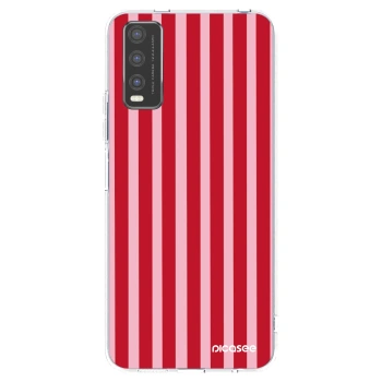 Picasee silikonski prozorni ovitek za Vivo Y20s - Lines red
