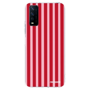 Picasee silikonski prozorni ovitek za Vivo Y11s - Lines red