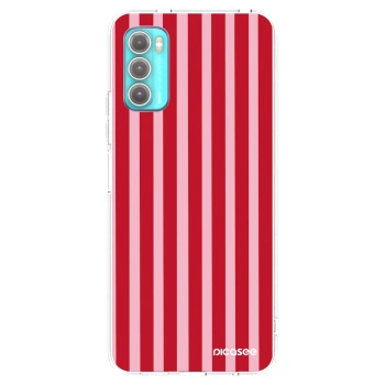 Picasee silikonski prozorni ovitek za Motorola Moto G60 - Lines red