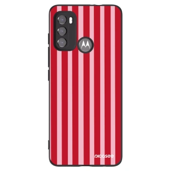 Picasee silikonski črni ovitek za Motorola Moto G60 - Lines red