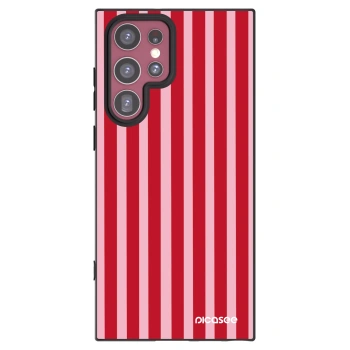 Picasee silikonski črni ovitek za Samsung Galaxy S22 Ultra 5G - Lines red