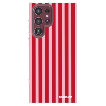 Picasee silikonski prozorni ovitek za Samsung Galaxy S22 Ultra 5G - Lines red