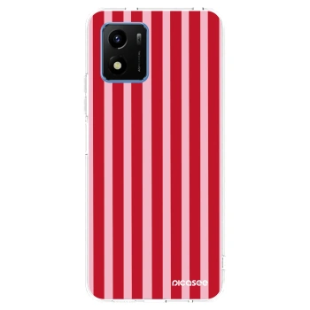 Picasee silikonski prozorni ovitek za Vivo Y01 - Lines red