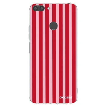 Picasee silikonski prozorni ovitek za Huawei P Smart - Lines red