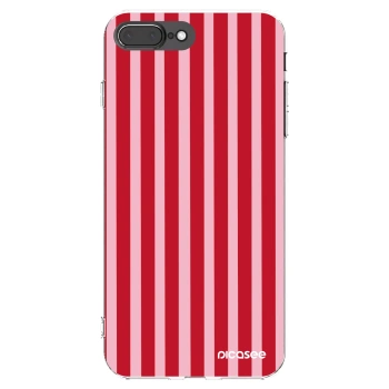 Picasee silikonski prozorni ovitek za Apple iPhone 8 Plus - Lines red