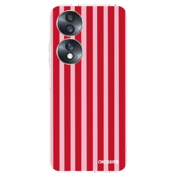 Picasee silikonski prozorni ovitek za Honor 70 - Lines red
