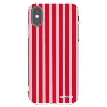 Picasee silikonski prozorni ovitek za Apple iPhone X/XS - Lines red