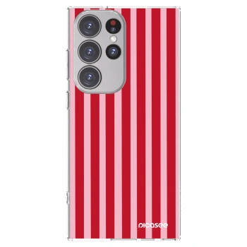 Picasee silikonski prozorni ovitek za Samsung Galaxy S23 Ultra 5G - Lines red