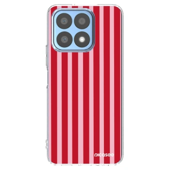 Picasee silikonski prozorni ovitek za Honor X8a - Lines red
