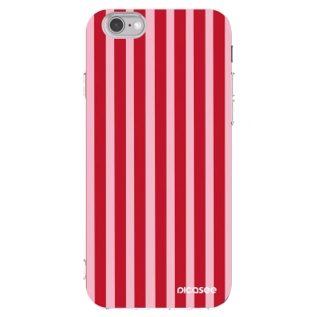 Picasee silikonski prozorni ovitek za Apple iPhone 6/6S - Lines red