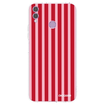 Picasee silikonski prozorni ovitek za Honor 8X - Lines red