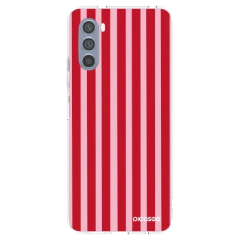 Picasee silikonski prozorni ovitek za Motorola Moto G62 - Lines red