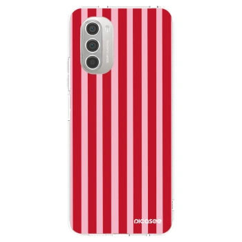 Picasee silikonski prozorni ovitek za Motorola Moto G51 - Lines red